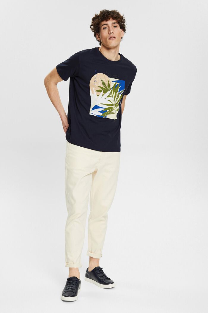 Jersey-T-Shirt mit Pflanzen-Print, NAVY, detail image number 2