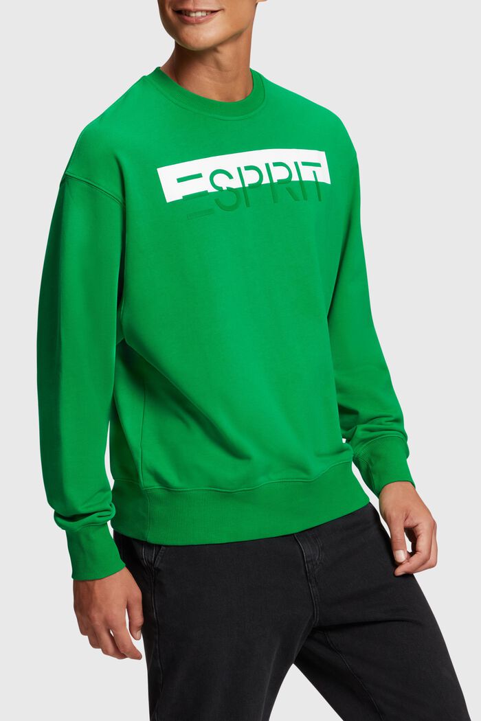 Sweatshirt mit matt-glänzendem Logo-Aufnäher, GREEN, detail image number 0
