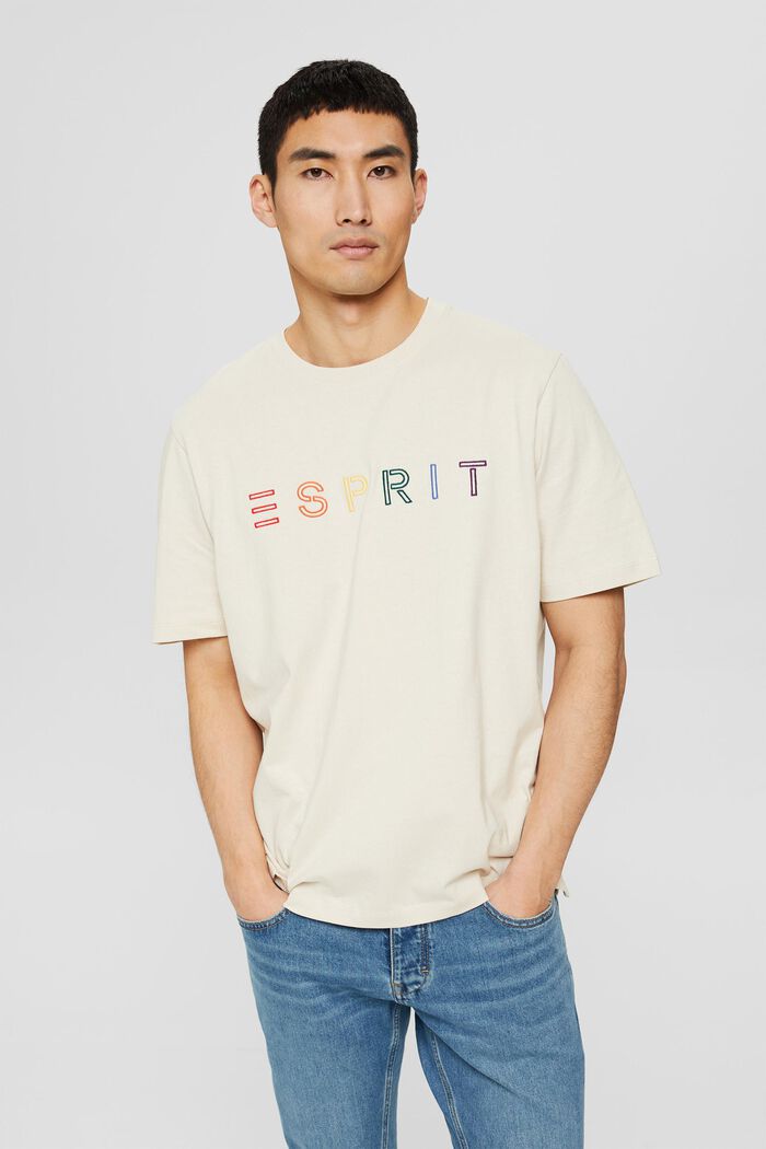 Jersey-Shirt mit Stickerei, 100% Baumwolle