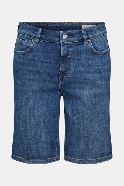 Jeans-Shorts mit Stretch, BLUE MEDIUM WASHED, overview