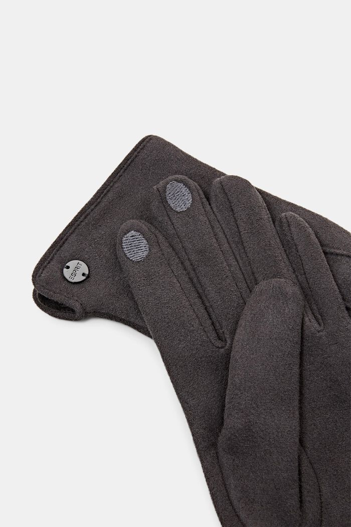 Touchscreen-Handschuhe in Velours-Optik, GREY, detail image number 1