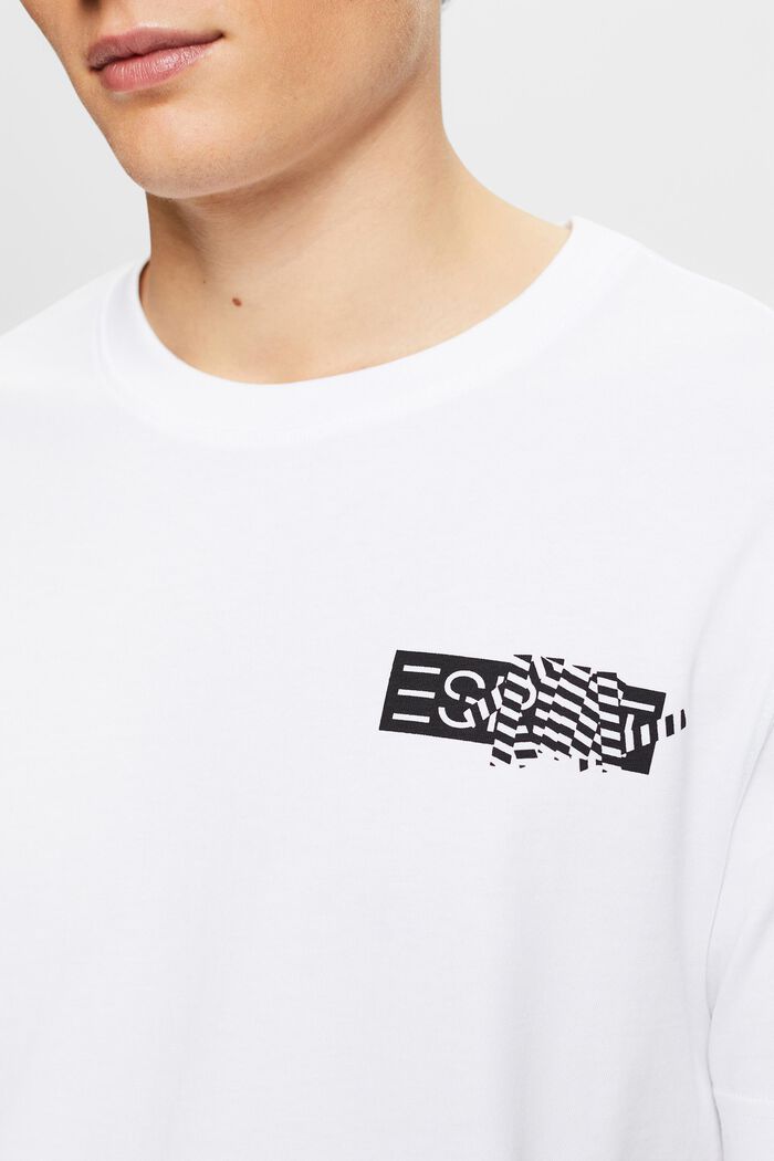 T-Shirt aus Baumwolljersey mit Grafikprint, WHITE, detail image number 3