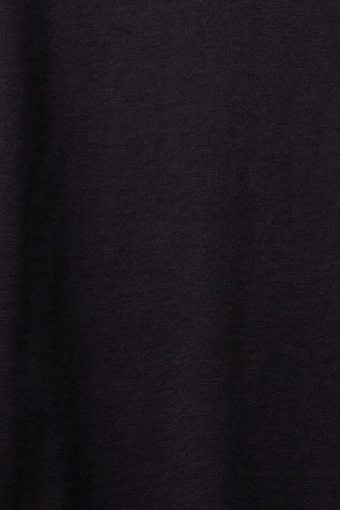 T-Shirt mit V-Ausschnitt aus Bio-Baumwolle, BLACK, detail image number 4