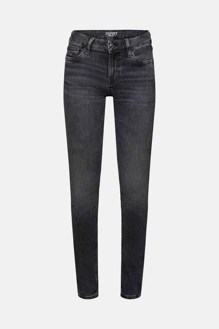 Skinny Jeans mit mittlerer Bundhöhe, BLACK DARK WASHED, detail image number 6