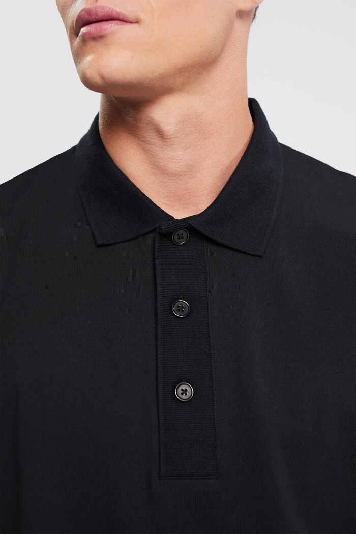 Langärmliges Poloshirt, BLACK, detail image number 2