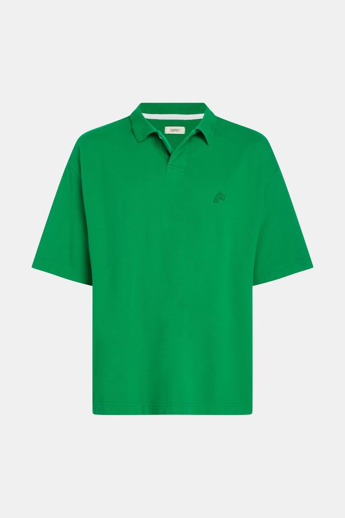 Relaxed Fit Poloshirt mit Dolphin-Badge, GREEN, overview