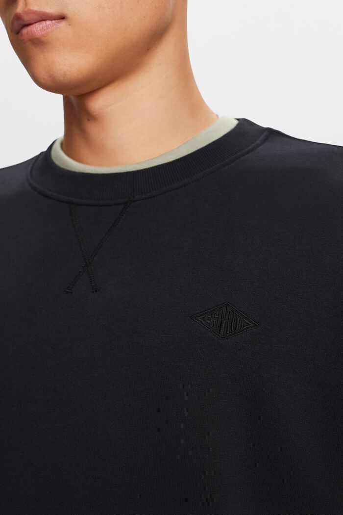 Sweatshirt mit Logostickerei, BLACK, detail image number 1
