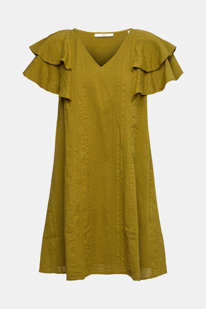 Kleid aus strukturierter Baumwolle, OLIVE, detail image number 6