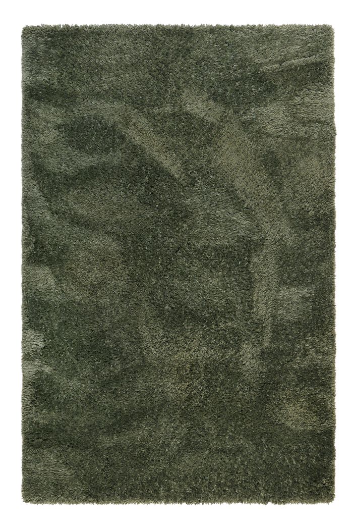 Recycelt: Unifarbener Hochflor-Teppich, GREEN, detail image number 0