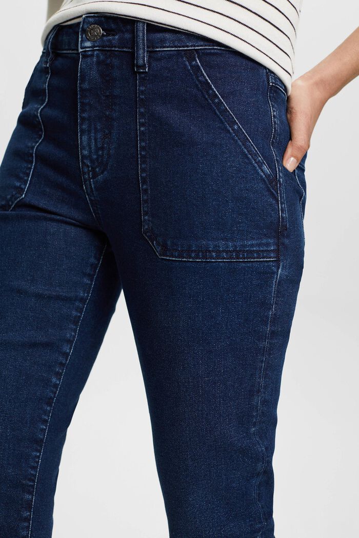 Slim-Fit-Jeans mit mittlerer Bundhöhe, BLUE DARK WASHED, detail image number 2