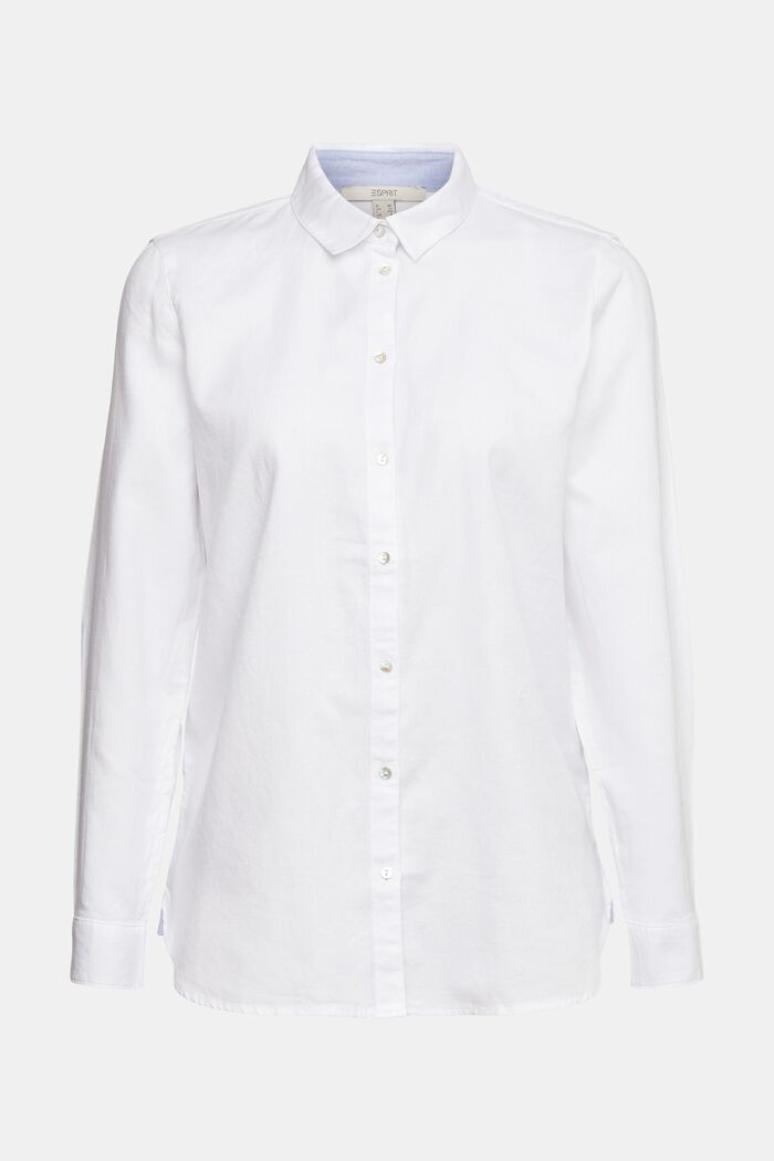 Hemd-Bluse aus 100% Baumwolle, WHITE, detail image number 6