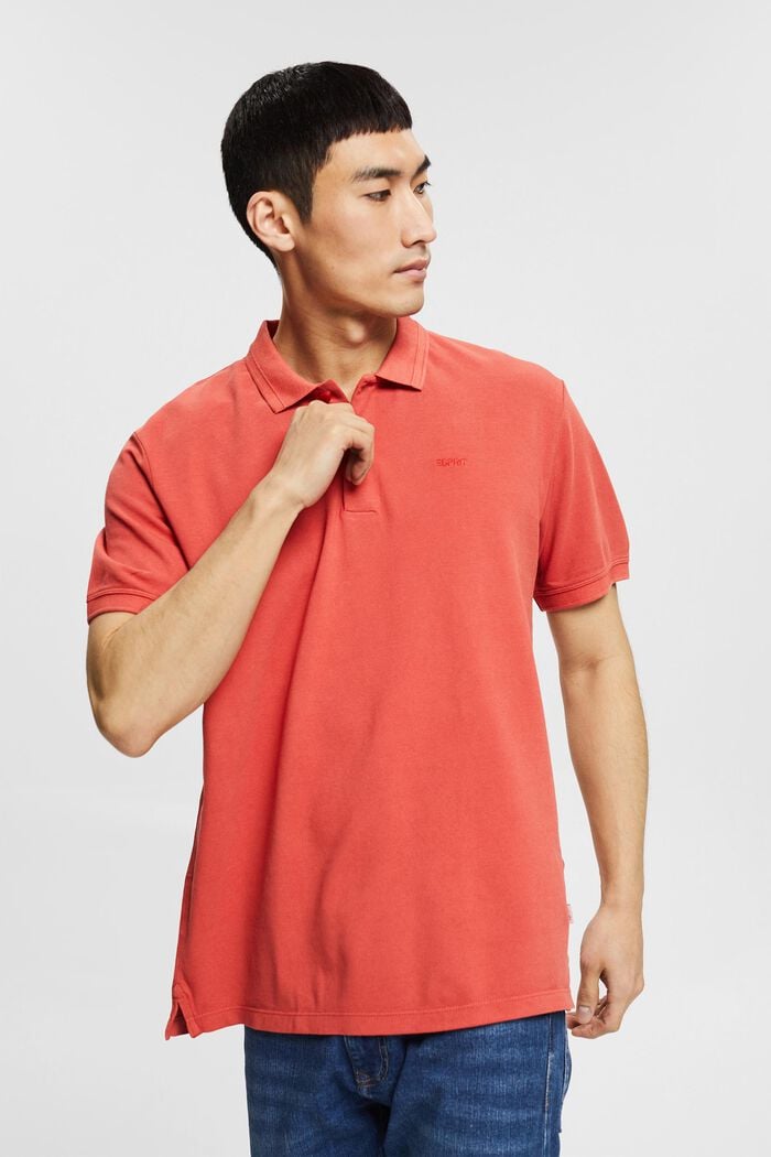 Polo-Shirt aus 100% Organic Cotton, RED ORANGE, detail image number 0
