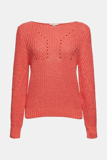 Pullover aus Baumwoll-Mix, CORAL, overview