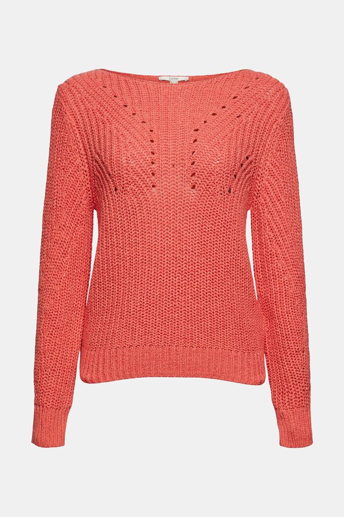 Pullover aus Baumwoll-Mix, CORAL, detail image number 7