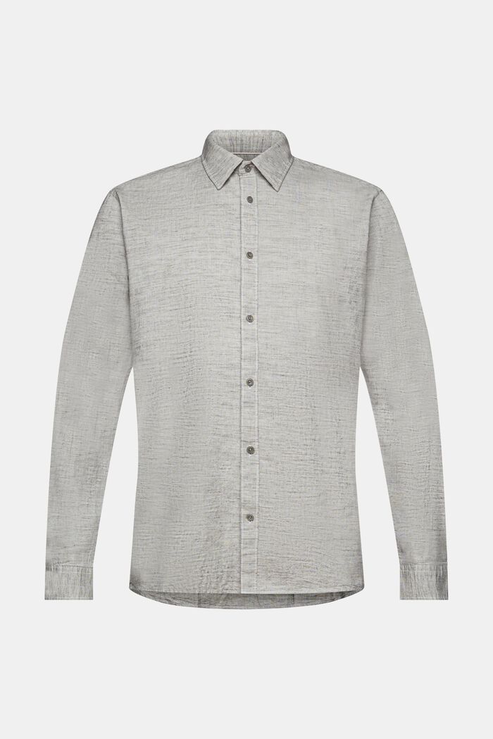 Gestreiftes Hemd aus nachhaltiger Baumwolle, MEDIUM GREY, detail image number 6