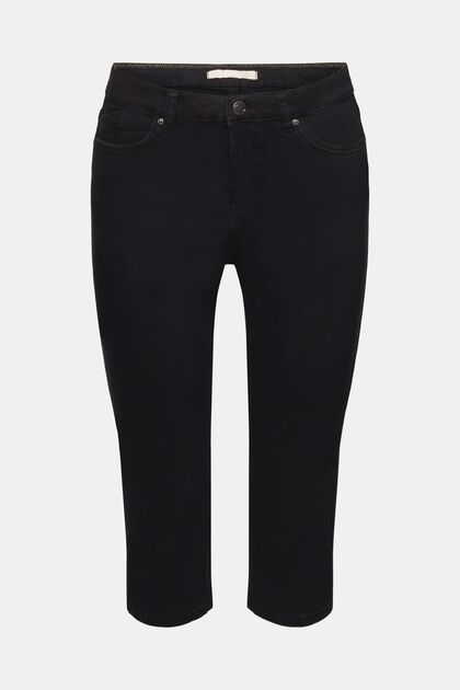 Capri-Jeans, Mid-Rise, BLACK, overview