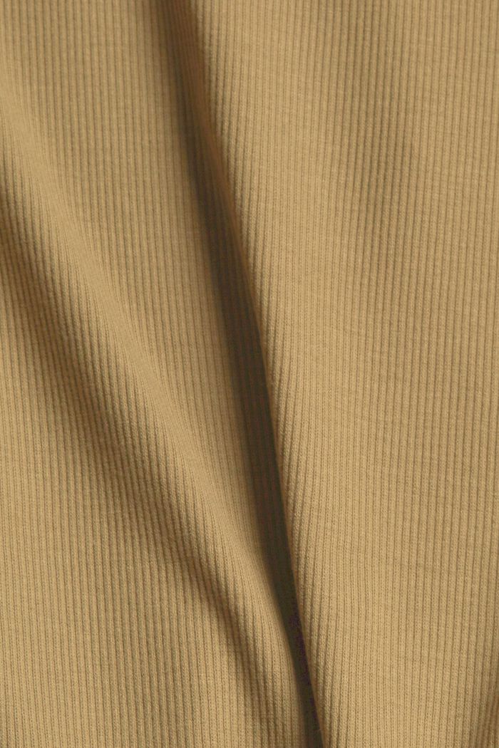 Material-Mix-Shirt mit LENZING™ ECOVERO™, KHAKI GREEN, detail image number 4