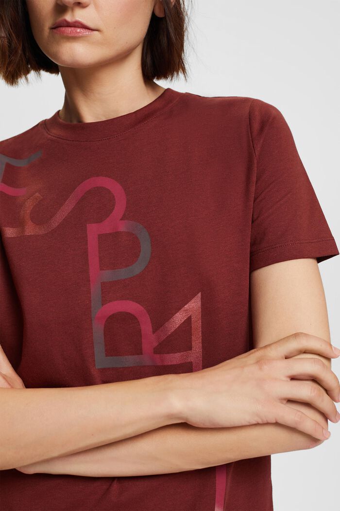 Logo-T-Shirt, TENCEL™ Mix, BORDEAUX RED, detail image number 0