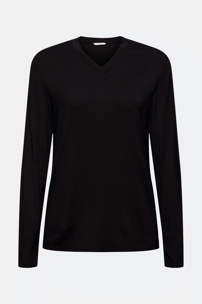 Pyjama-Shirt aus LENZING™ ECOVERO™, BLACK, detail image number 5
