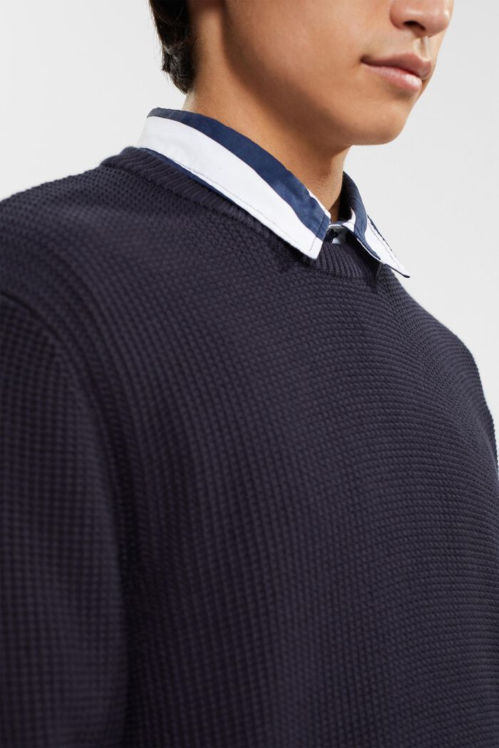 Pullover aus reiner Baumwolle, NAVY, detail image number 0