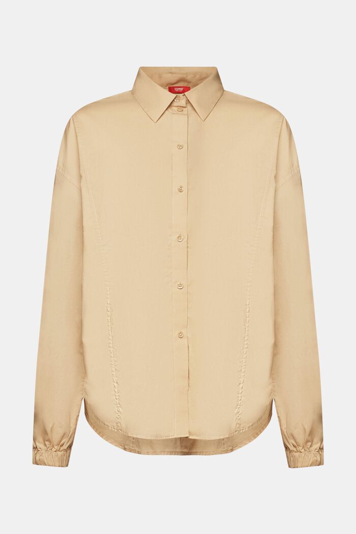 Button-Down-Hemd aus Baumwolle, SAND, detail image number 6