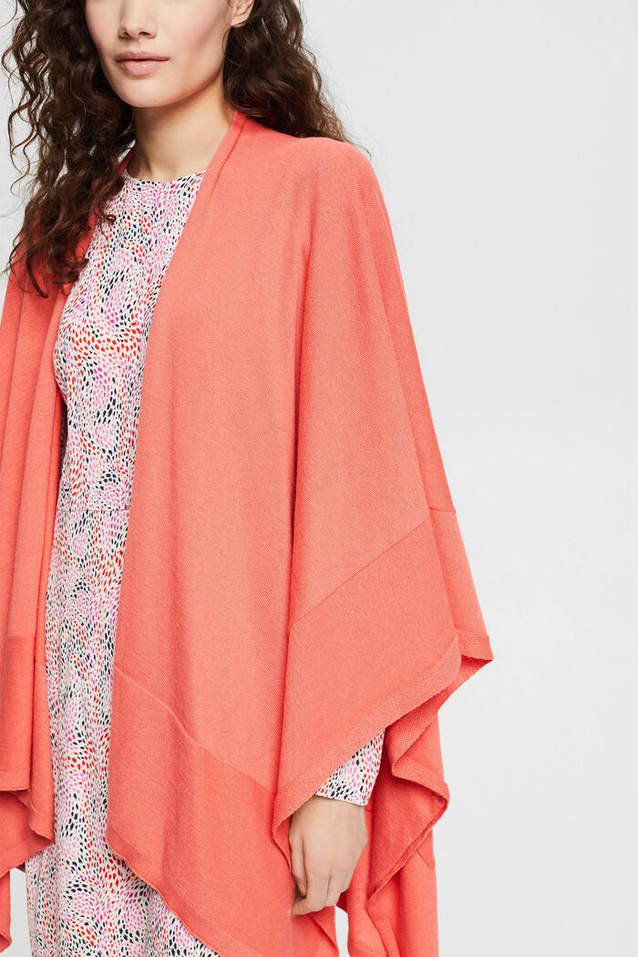 Recycelt: weicher Poncho, CORAL, detail image number 1