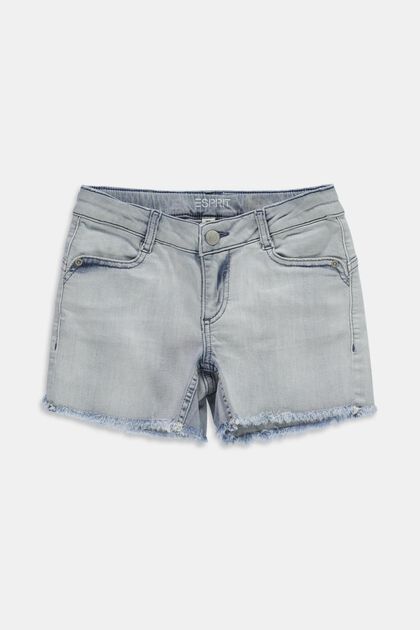 Recycelt: Jeans-Shorts mit Verstellbund, BLUE BLEACHED, overview