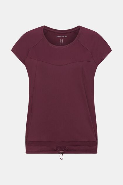 Recycelt: Active T-Shirt mit Kordelzug und E-DRY, BORDEAUX RED, overview