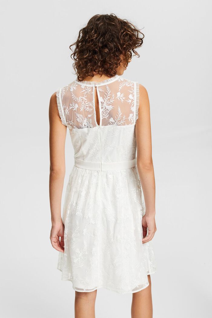 Kleid mit floraler Stickerei, OFF WHITE, detail image number 1