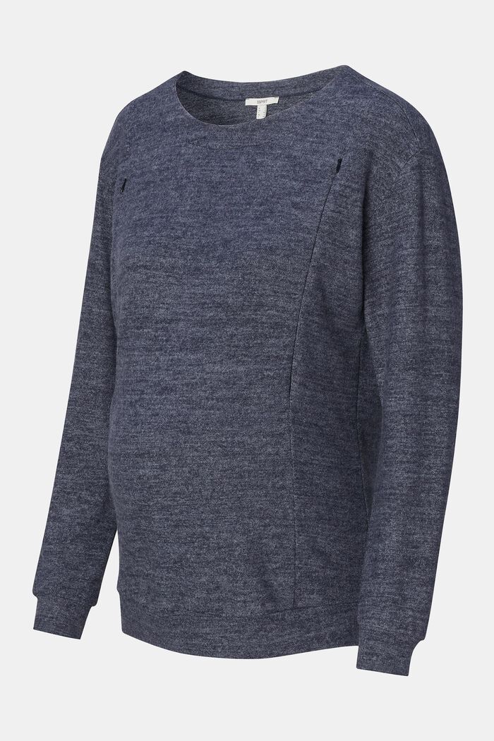 Langärmliges Zip-Sweatshirt mit Stillfunktion, NIGHT SKY BLUE, detail image number 4