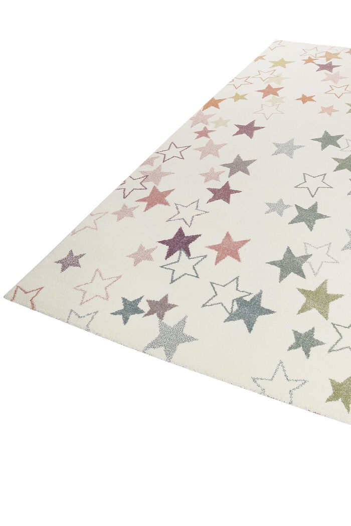 Gewebter Teppich mit Sterne-Print, WHITE, detail image number 4
