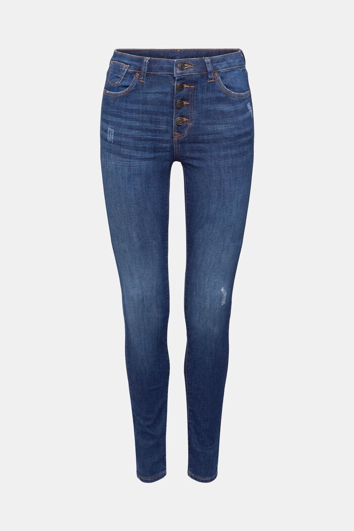 Stretch-Jeans mit Skinny-Fit, BLUE DARK WASHED, detail image number 7