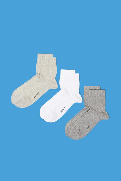 3er-Pack Gerippte Socken aus Bio-Baumwolle mit mittelhohem Schaft