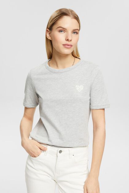 T-Shirt aus Baumwollmix, LENZING™ ECOVERO™