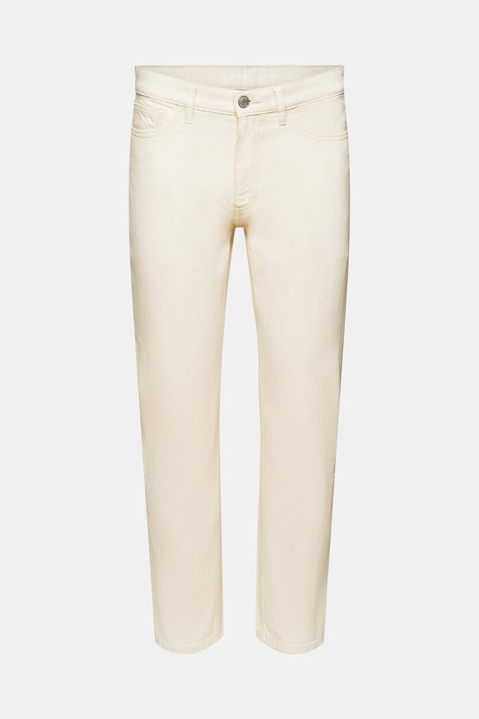 Gerade, konische Jeans mit mittelhohem Bund, OFF WHITE, detail image number 6
