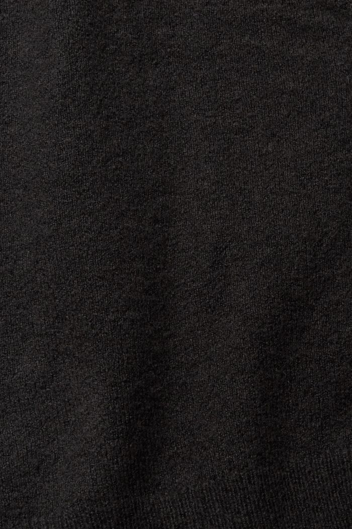 Mit Wolle: Cardigan mit V-Ausschnitt, BLACK, detail image number 4