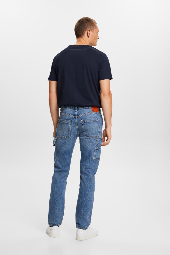 Recycelt: Carpenter-Jeans mit geradem Bein, BLUE MEDIUM WASHED, detail image number 4