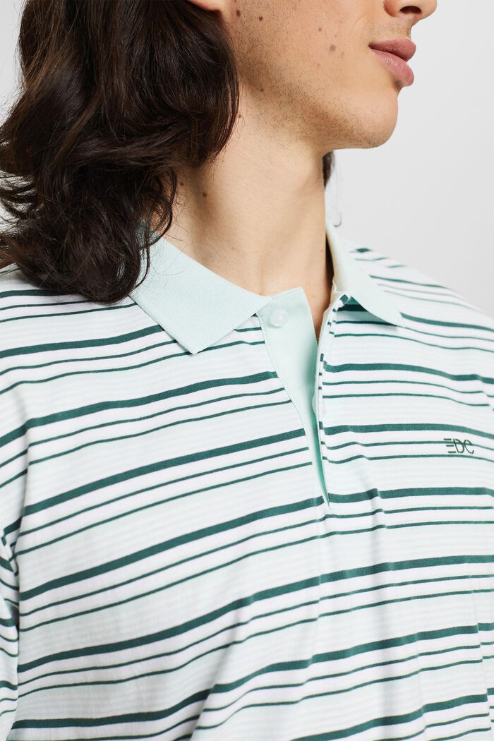 Mehrfarbig gestreiftes Polo-Shirt, LIGHT AQUA GREEN, detail image number 1