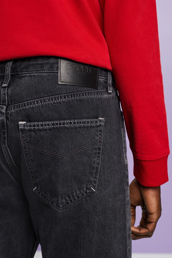Jeans mit geradem Bein und mittlerer Bundhöhe, GREY DARK WASHED, detail image number 3
