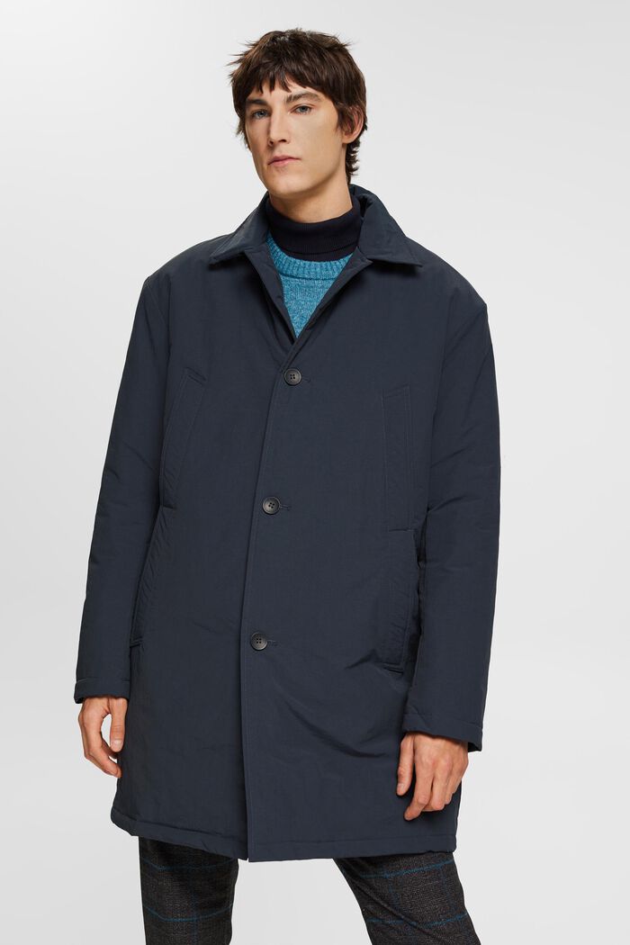 Langer Mac Coat, PETROL BLUE, detail image number 0