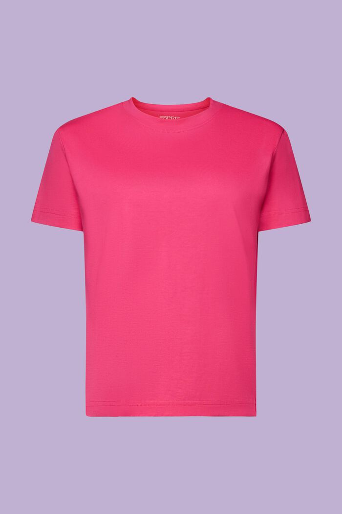 T-Shirt aus Pima-Baumwolle mit Rundhalsausschnitt, PINK FUCHSIA, detail image number 6