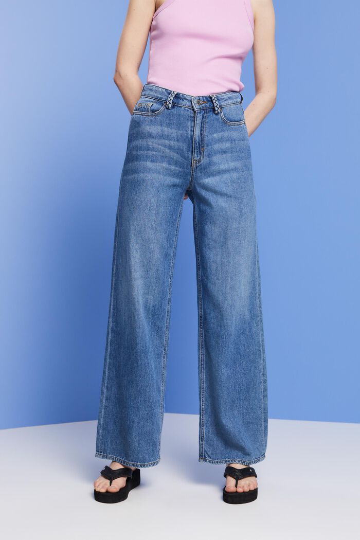 Leichte Wide Leg Jeans, BLUE MEDIUM WASHED, detail image number 0