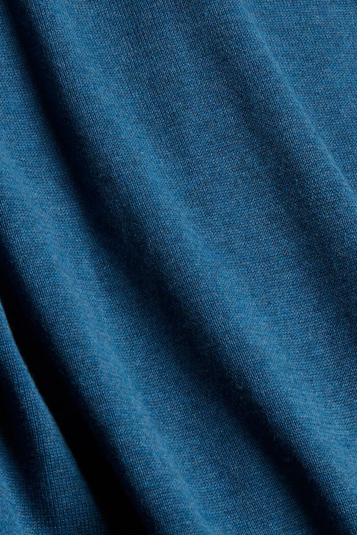 V- Neck Pullover aus 100% Pima Cotton, PETROL BLUE, detail image number 4