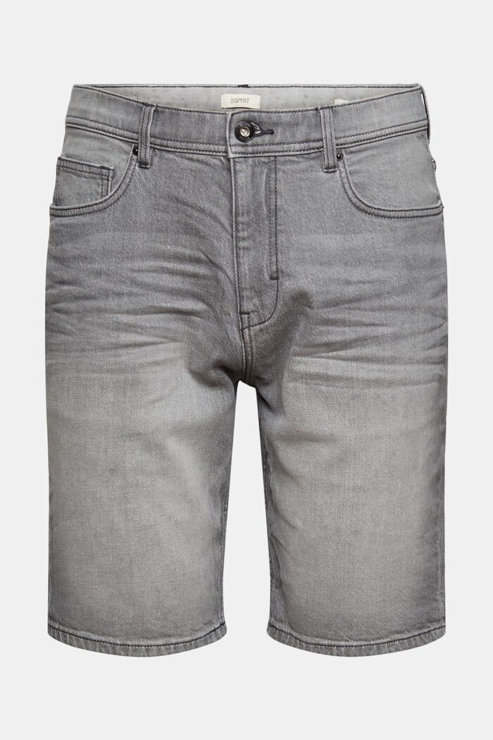 Jeans Shorts aus Baumwolle, GREY LIGHT WASHED, detail image number 5
