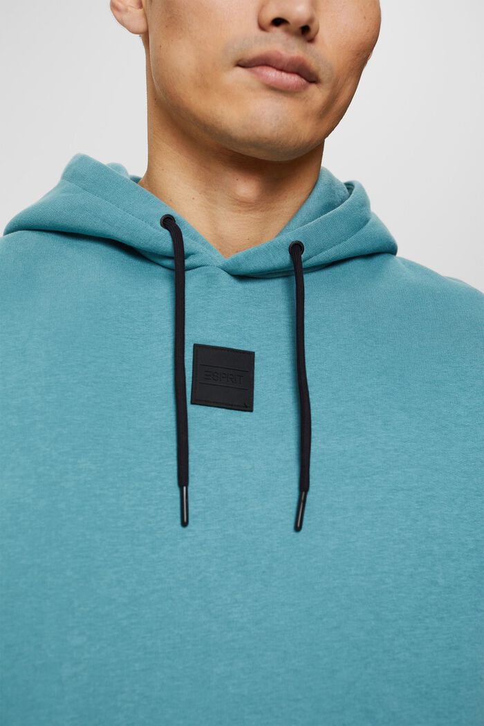 Hoodie mit Logo-Patch, Baumwoll-Mix, TURQUOISE, detail image number 2