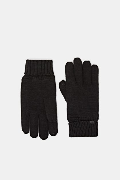Handschuhe aus Wollgemisch mit 3M™ Thinsulate™, BLACK, overview