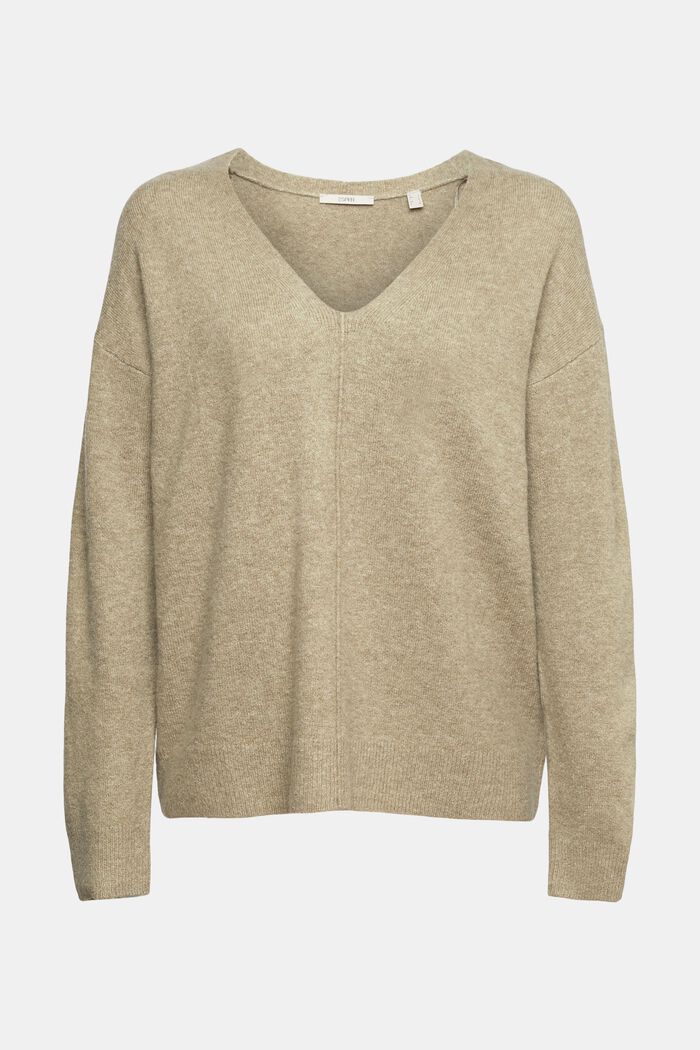 Mit Wolle: flauschiger Pullover, PALE KHAKI, detail image number 6
