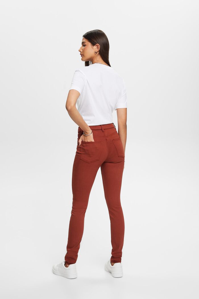 Skinny Jeans mit mittlerer Bundhöhe, RUST BROWN, detail image number 3
