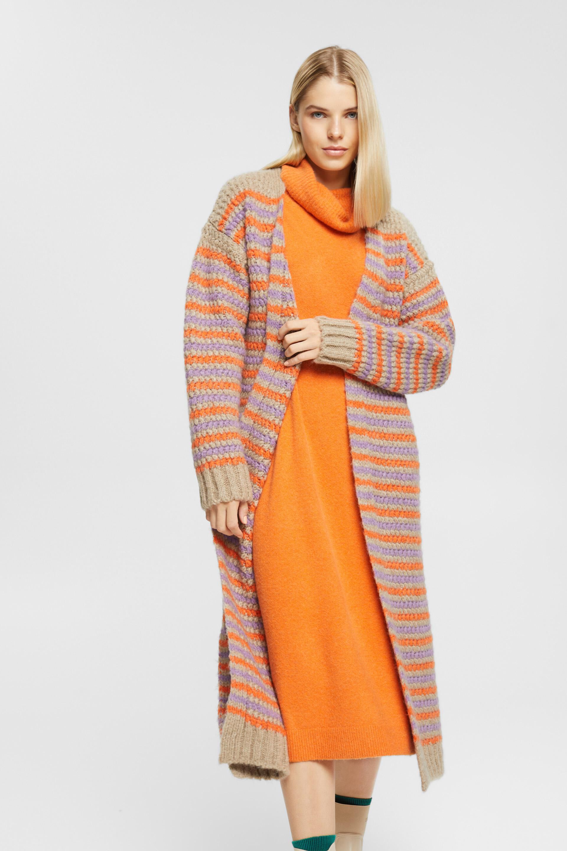 Esprit Collection Aus Woll-Mix Ripp-Pullover mit 2-tone-Optik in Natur Damen Pullover und Strickwaren 