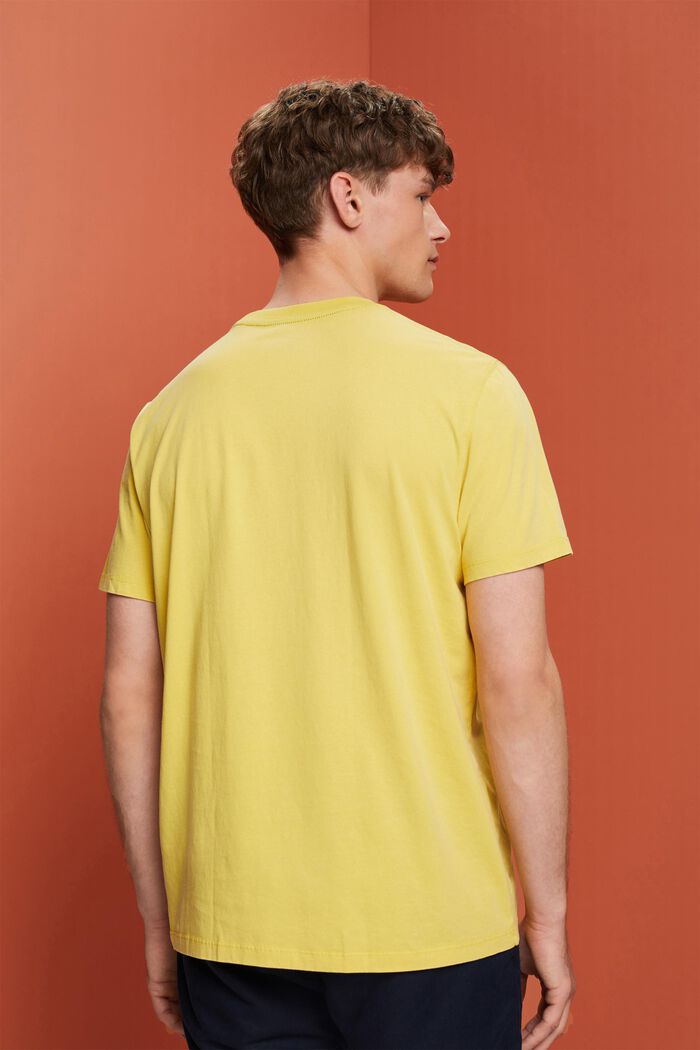 Jersey-T-Shirt, 100% Baumwolle, DUSTY YELLOW, detail image number 3